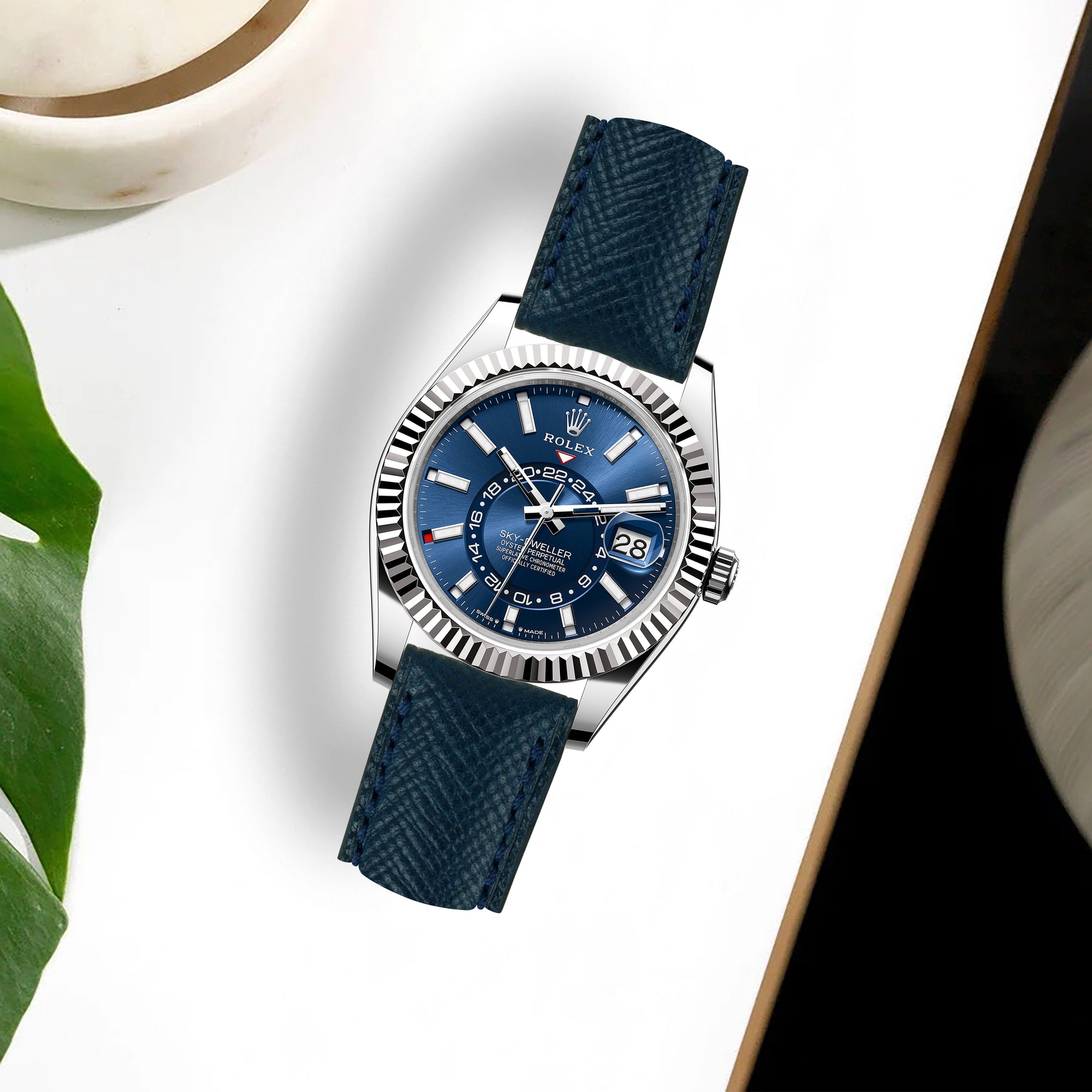 Patron Roulex Rolex Sky-Dweller Straps - Patron Navy Blue – Liger Straps