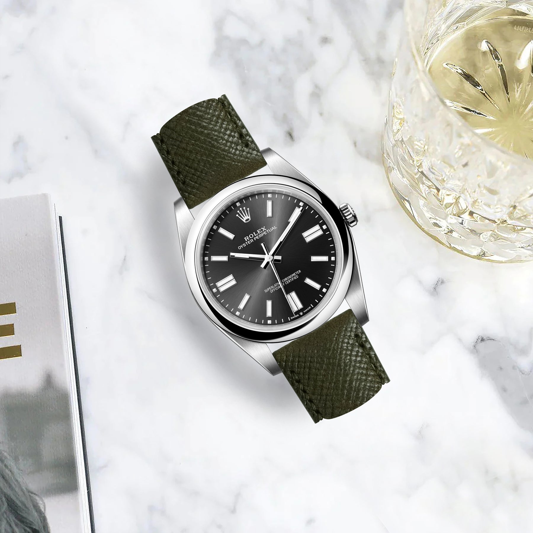 Patron Roulex Rolex Oyster Perpetual Straps - Patron Olive – Liger Straps
