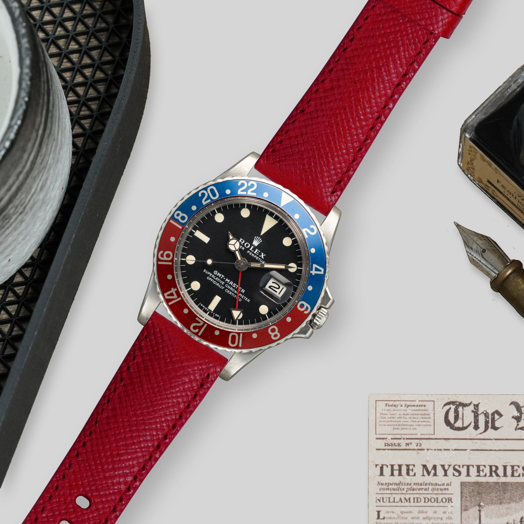 Patron Roulex Rolex GMT Master II Pepsi Straps - Patron Red – Liger Straps