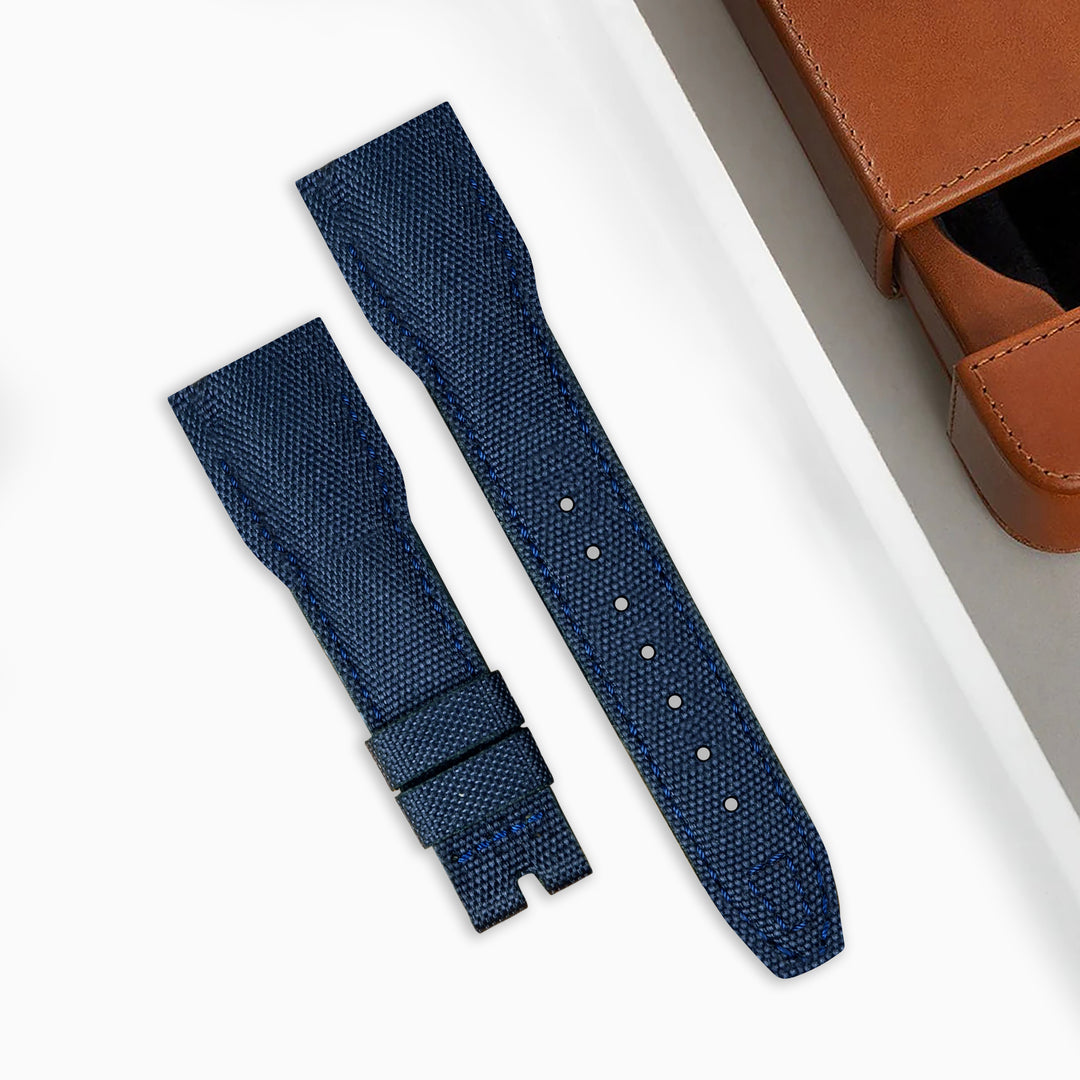 IWC 純正EasX-Change　ラバーベルト20mmネイビー IWC Easx Change Straps - Pilot Canvas Navy Blue – Liger Straps