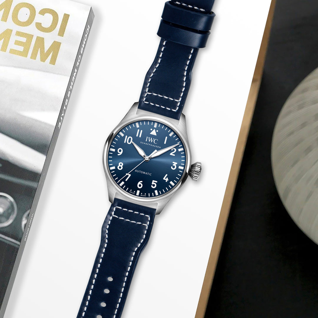 IWC Pilot Straps - Cordovan Navy Blue Pilot – Liger Straps