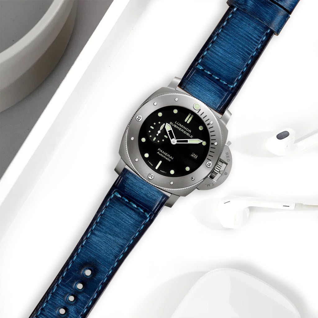 Panerai Submersible Straps - Poesaka Blue – Liger Straps