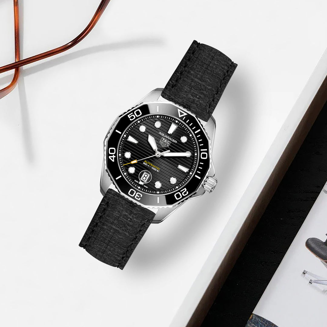 Tag Heuer Aquaracer Straps - Rocher Black – Liger Straps