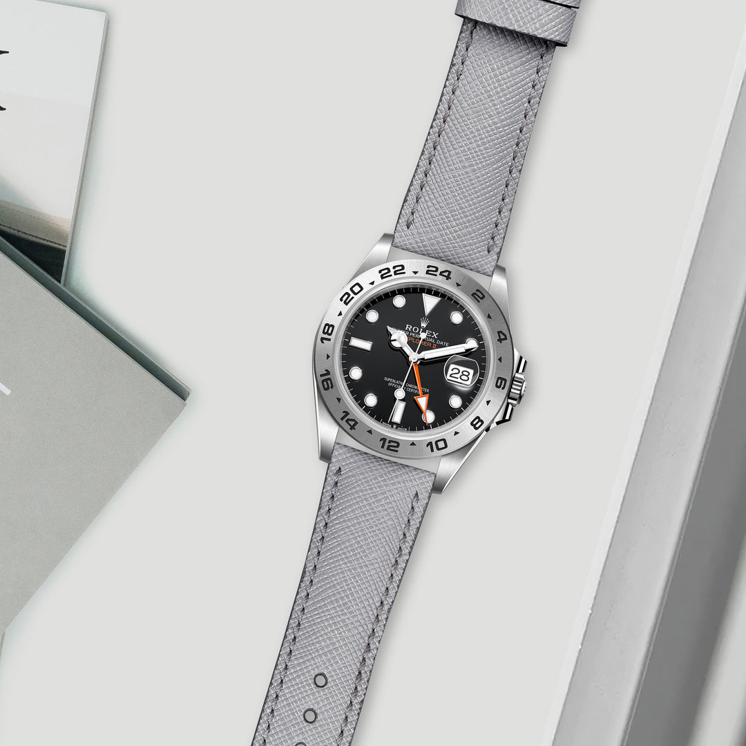 Rolex Explorer Straps Saffiano Light Grey – Liger Straps
