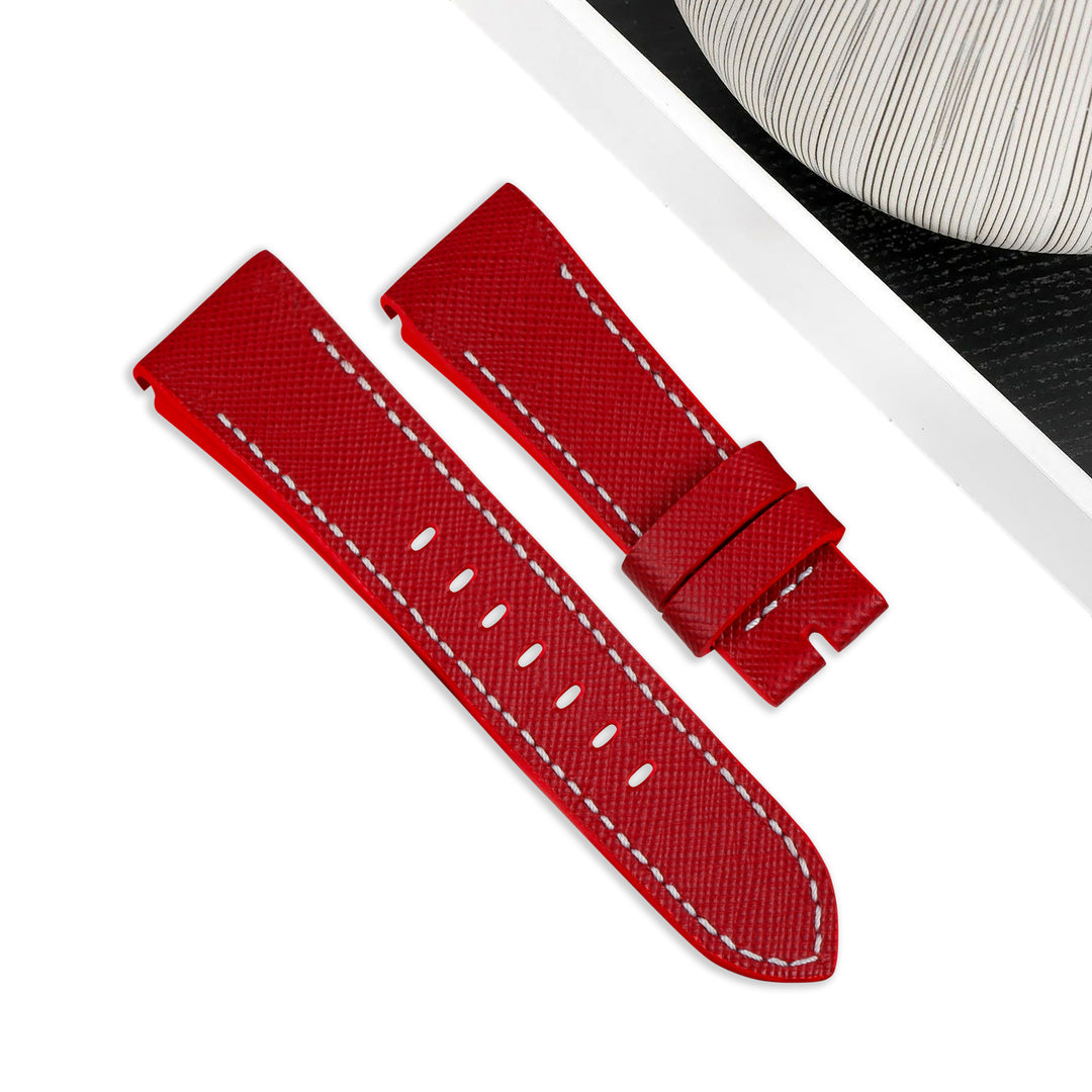 Panerai Luminor Due Straps - Saffiano Red – Liger Straps