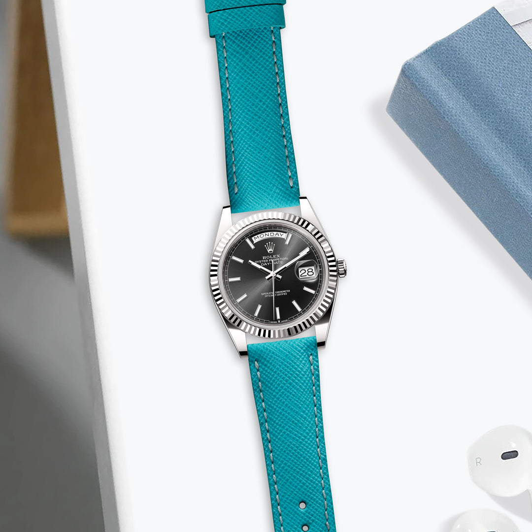 Rolex Daydate Straps - Saffiano Tiffany Blue – Liger Straps