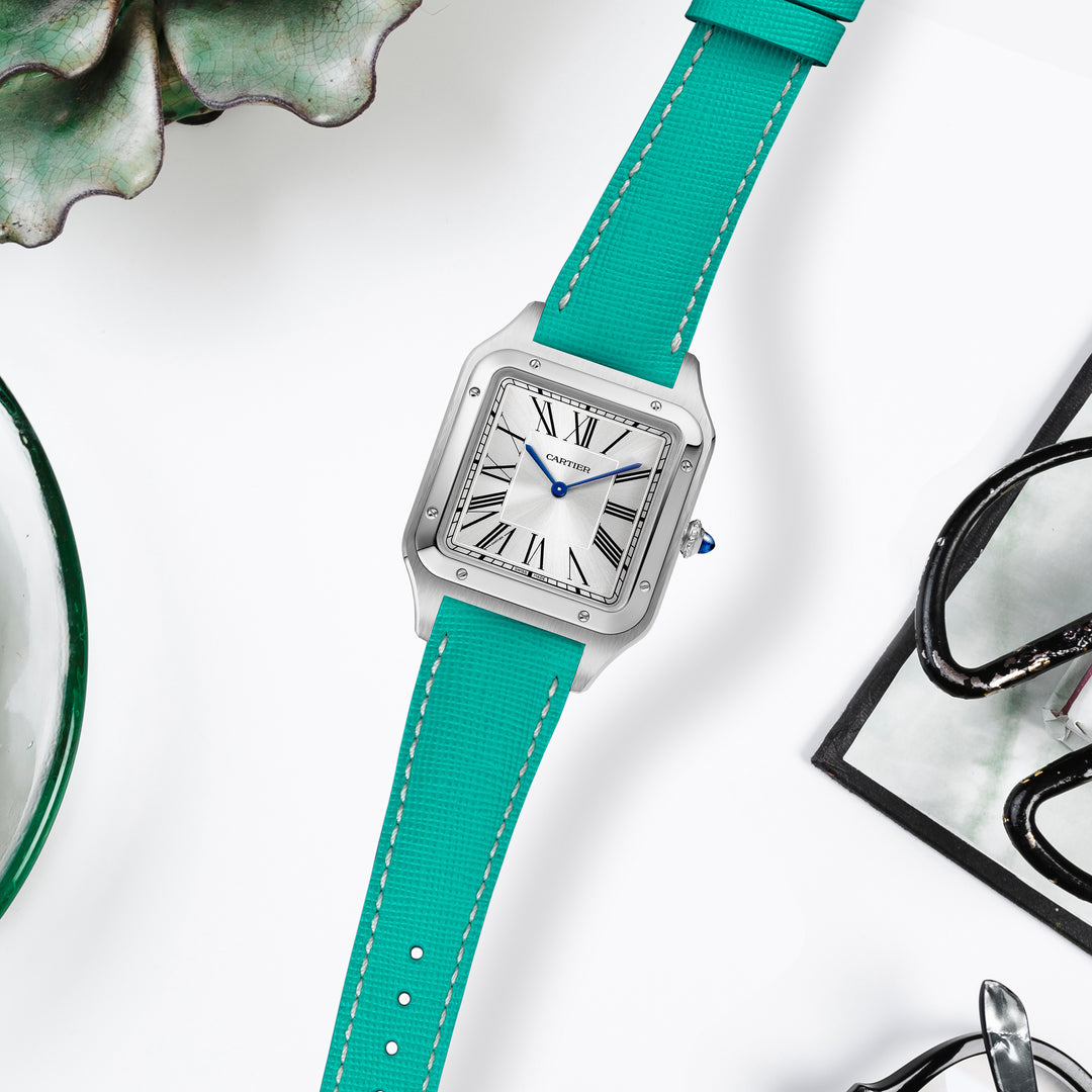 Cartier Dumont Straps - Saffiano Turquoise – Liger Straps