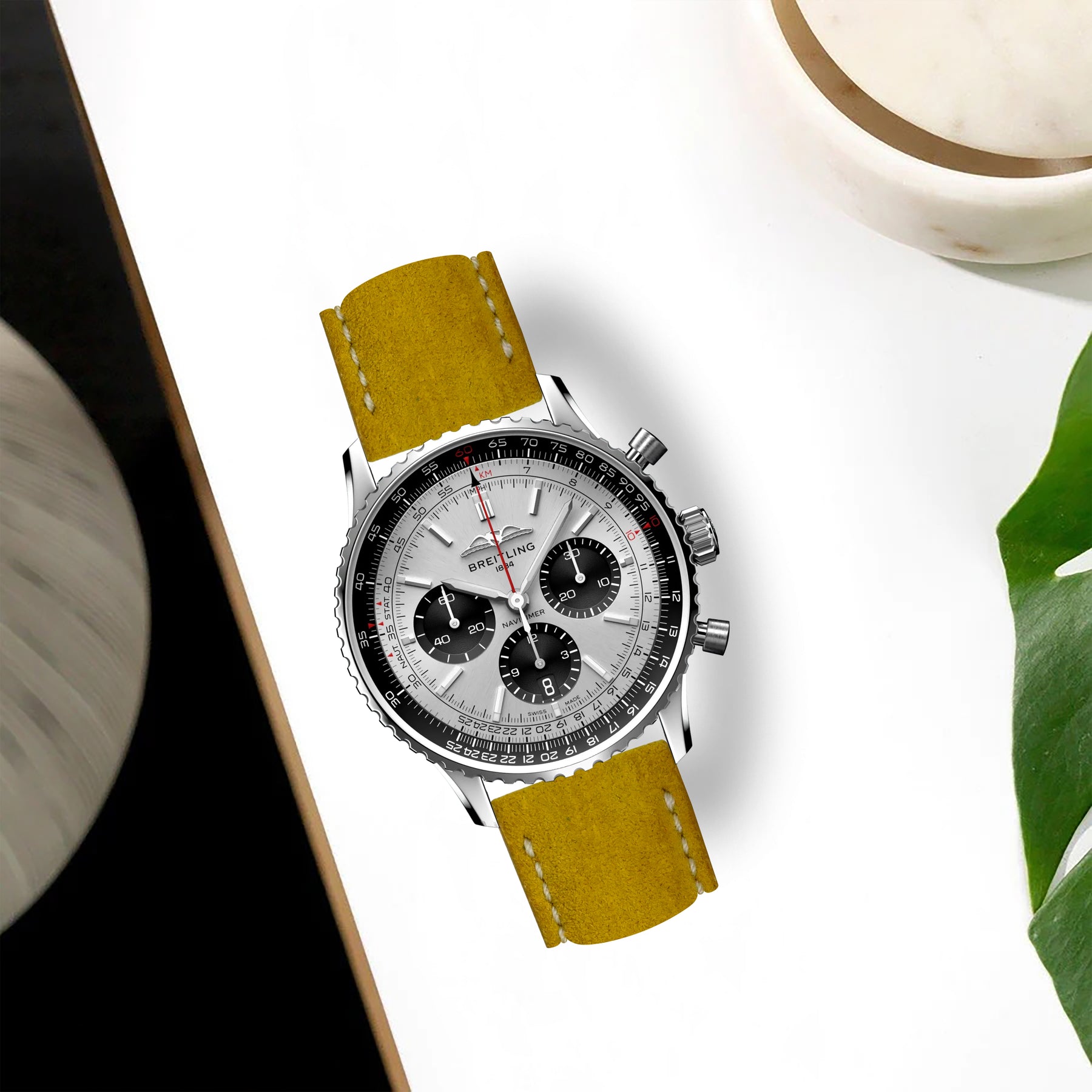 Navitimer Strap Breitling Navitimer Straps - Suede Soleil – Liger Straps