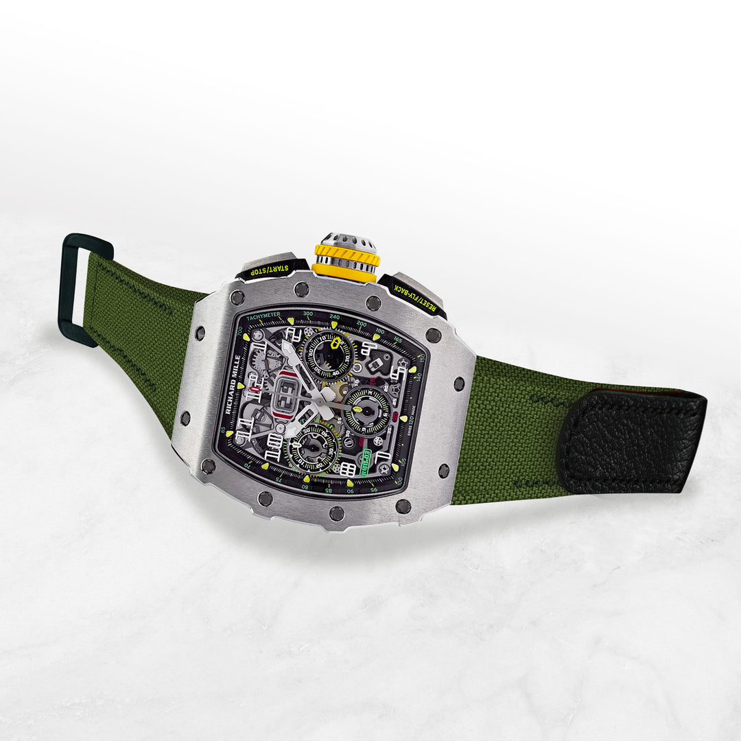 Richard Mille Straps - Velcro Canvas Olive – Liger Straps