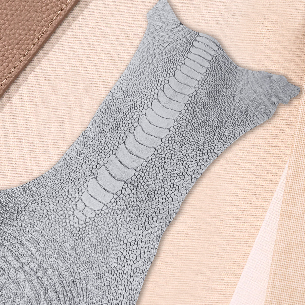 Ready Made 20mm Straps - Ostrich Leg Silver – Liger Straps