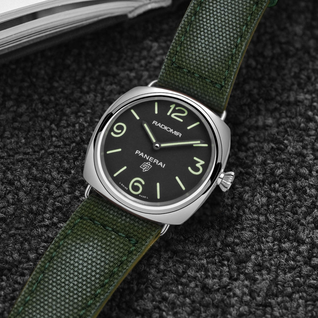 Panerai Radiomir Straps - Vintage Canvas Green – Liger Straps