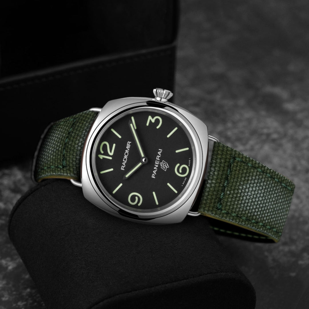 Panerai Radiomir Straps - Vintage Canvas Green – Liger Straps