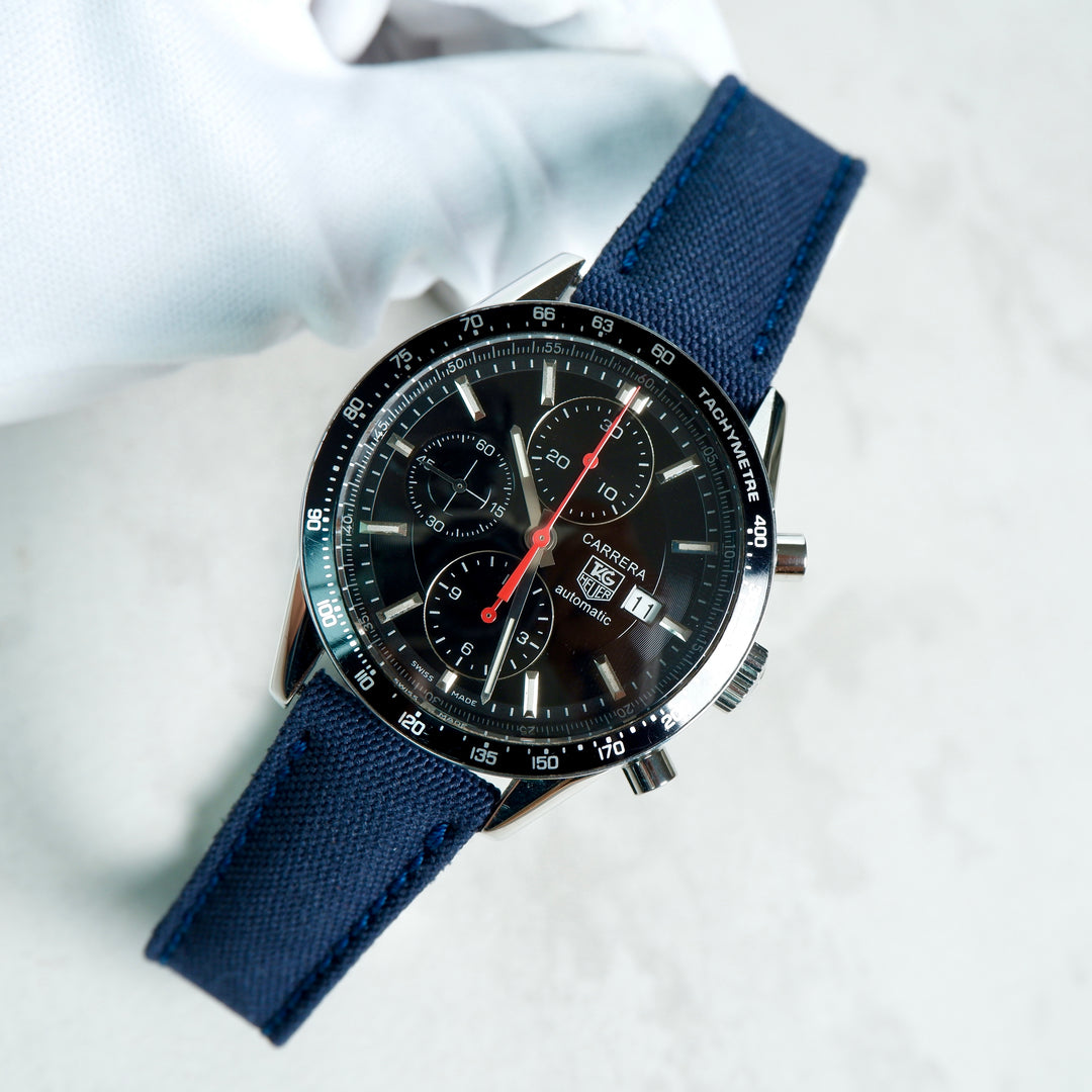 Tag Heuer Carrera Straps Canvas Navy Blue Liger Straps