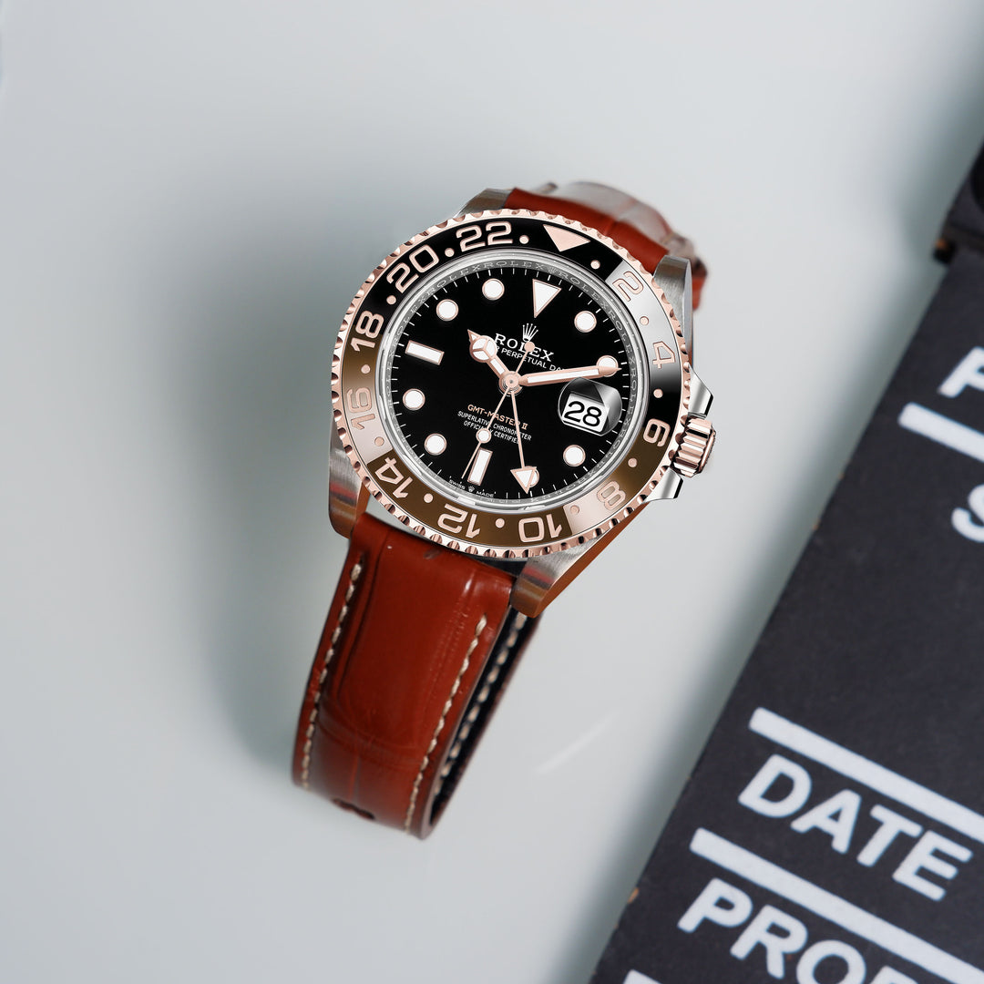 Rolex Gmt Master Root Beer Leather Strap Rolex GMT-Master II Root