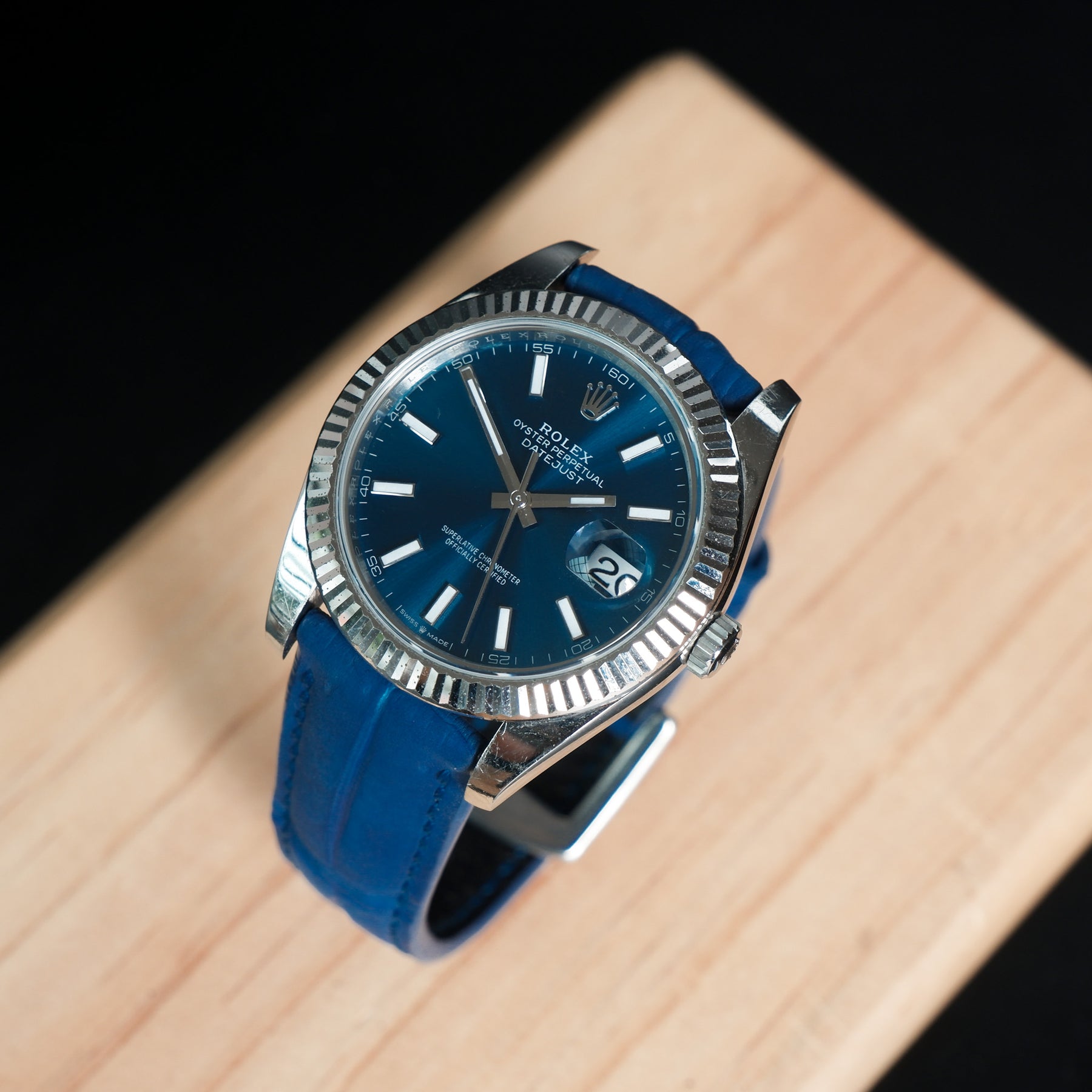 Rolex Yacht Master Straps - Nubuck Blue