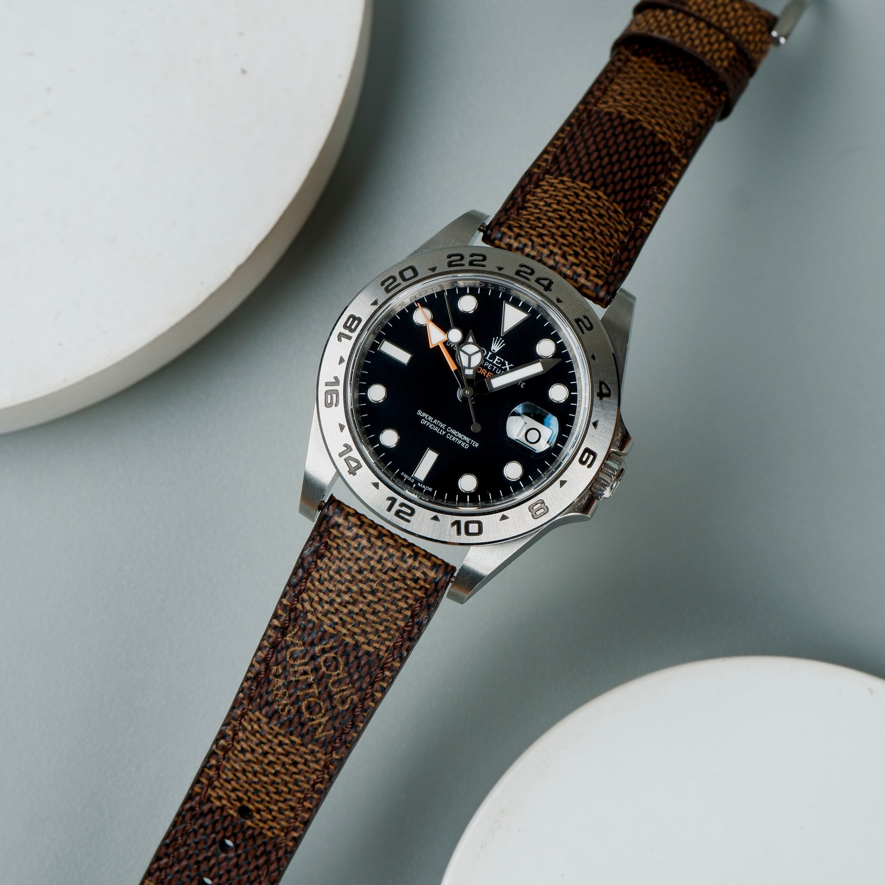 Other Rolex Watches Straps - LV Damier Ebene Logo