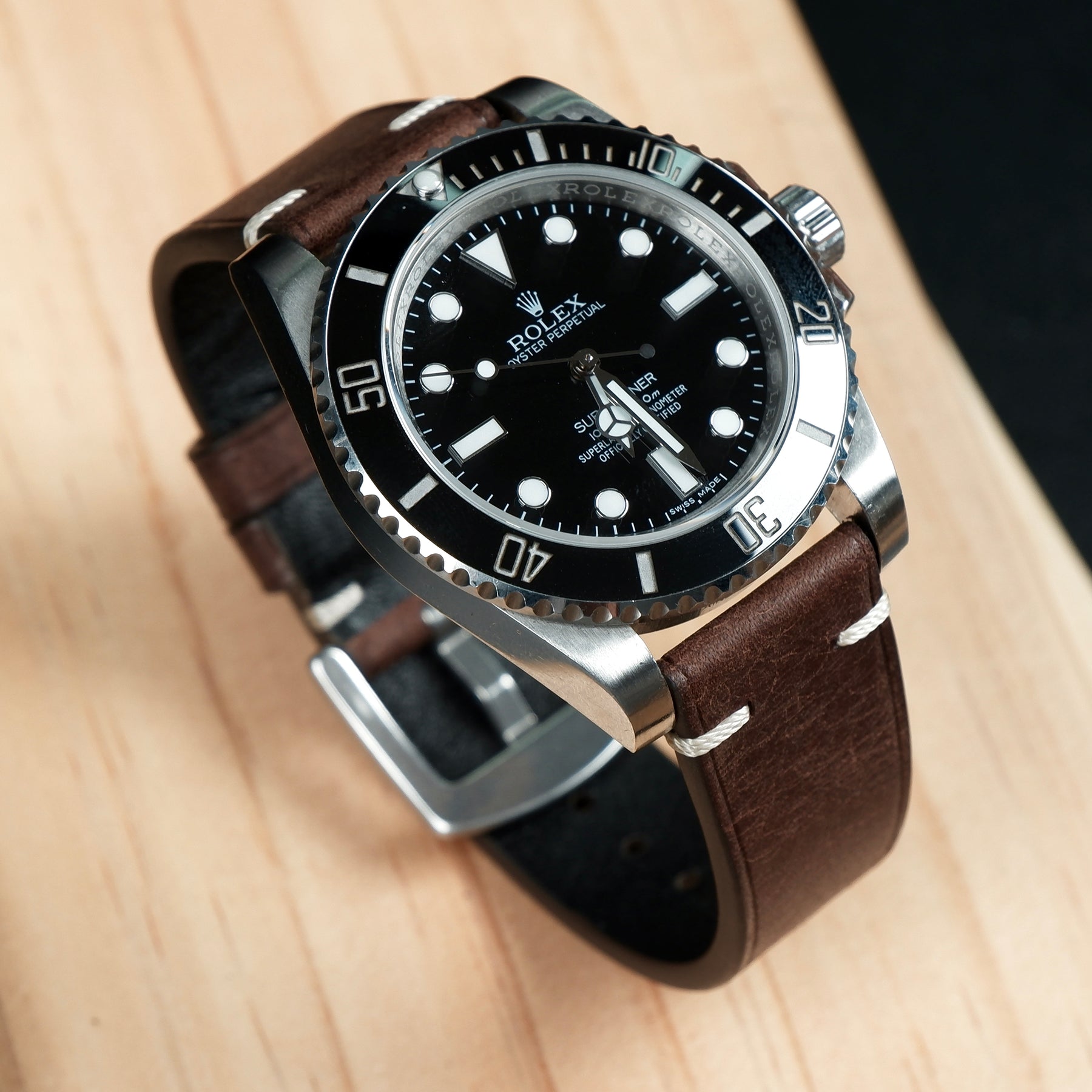 Rolex Submariner Straps Minimalist Diablo Dark Brown – Liger Straps