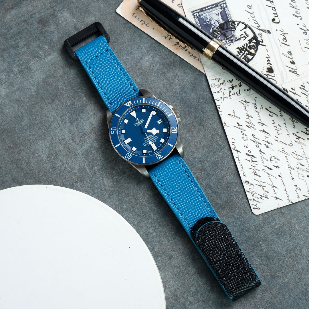 Tudor Pelagos Straps Velcro Saffiano Sky Blue – Liger Straps