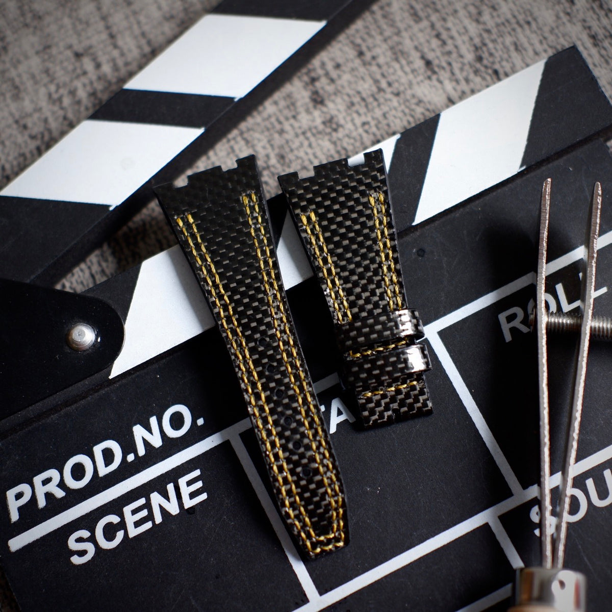 AP Royal Oak 39 & 41mm Straps - AP Carbon Fiber Patina Stitch – Liger ...