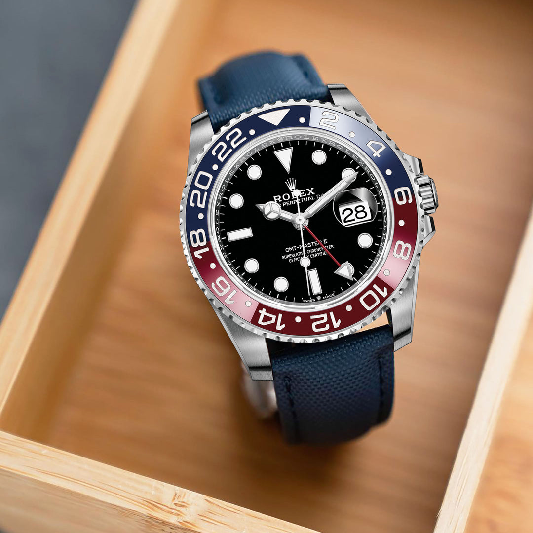 Rolex GMT Master II Pepsi Straps Canvas Navy Blue – Liger Straps