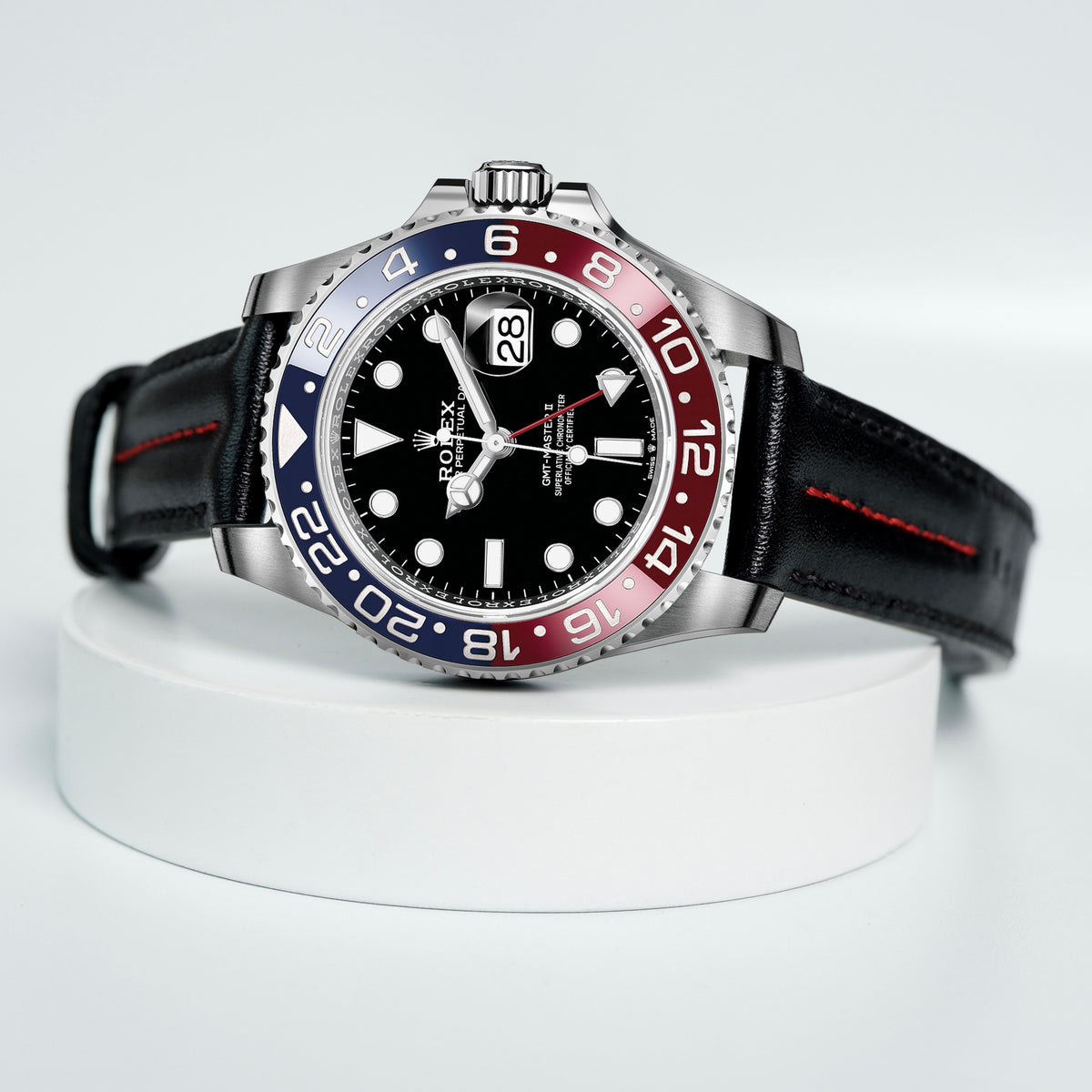 Rolex GMT Master II Pepsi Straps - Double Ridge Black – Liger Straps