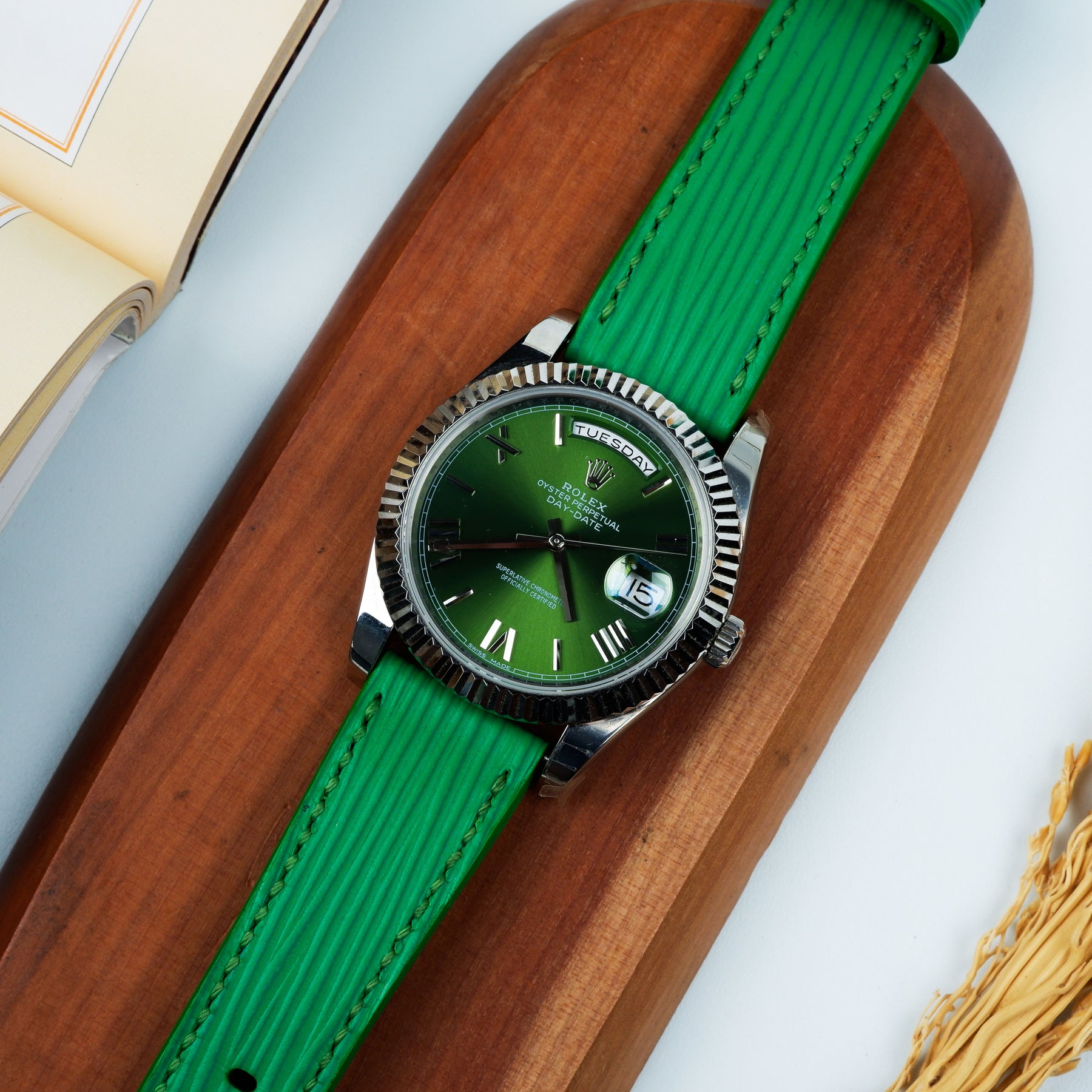 Rolex Daydate Straps - Epi Kelly Green – Liger Straps