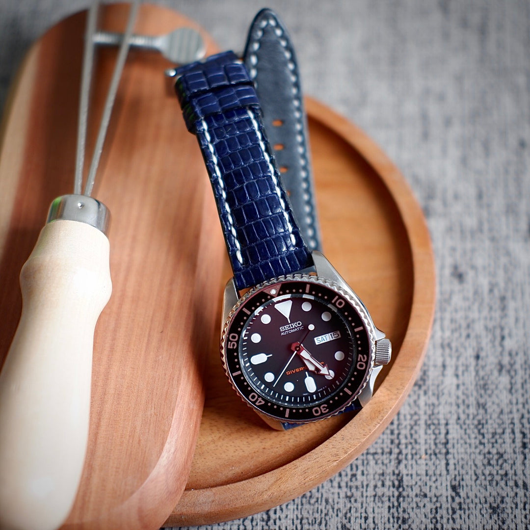 Seiko blue leather strap online