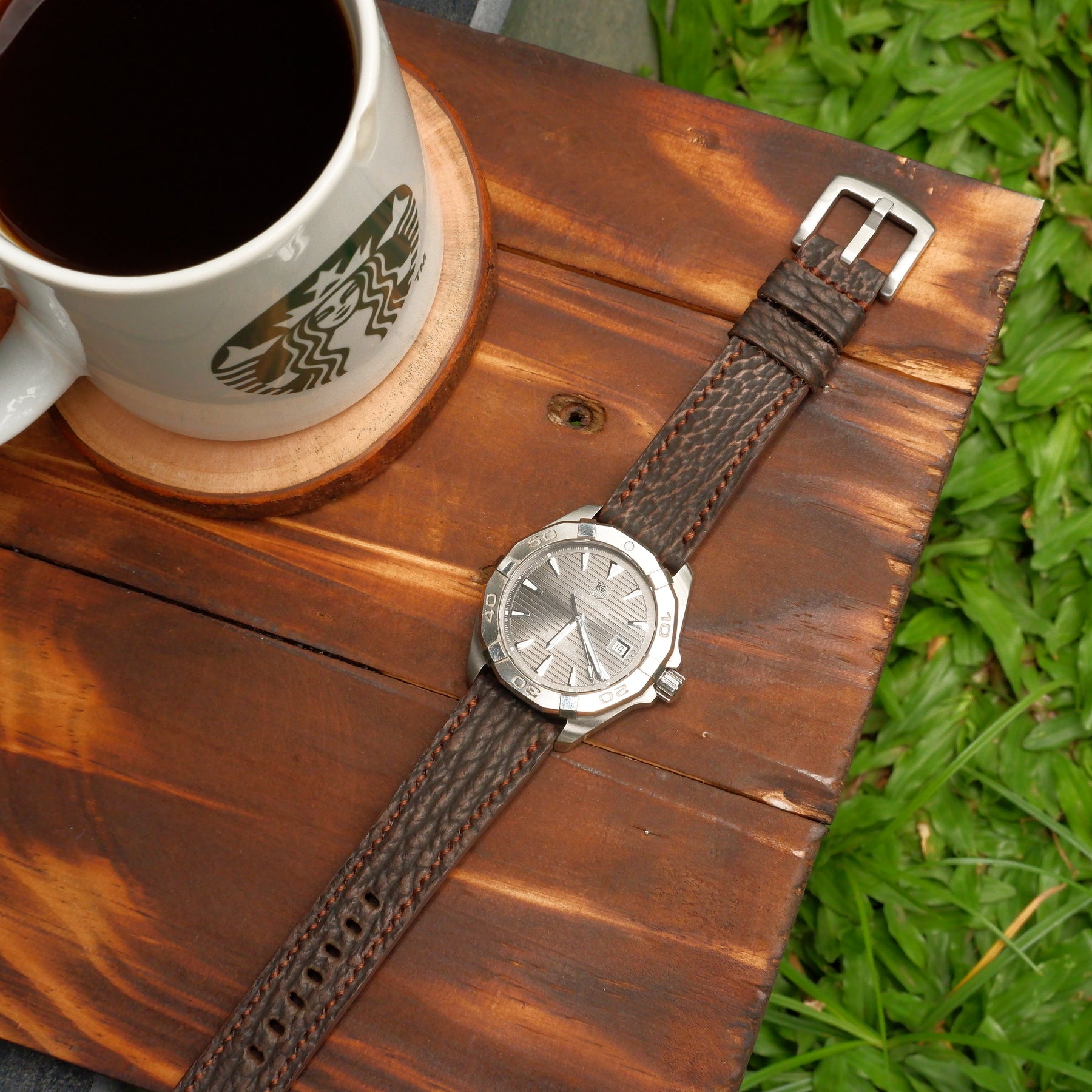 タグ・ホイヤー カレラ 39MM パンチング加工グレーレザー