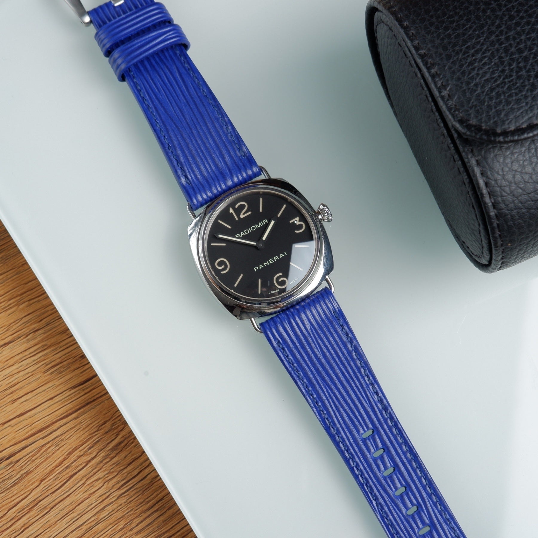 Epi navy Leather watch strap