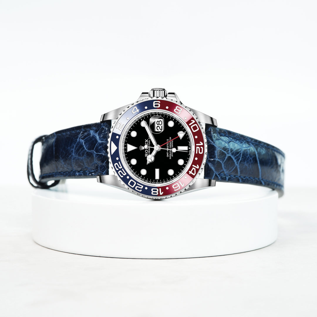 Rolex GMT Master II Pepsi Straps - Ostrich Leg Navy Blue – Liger