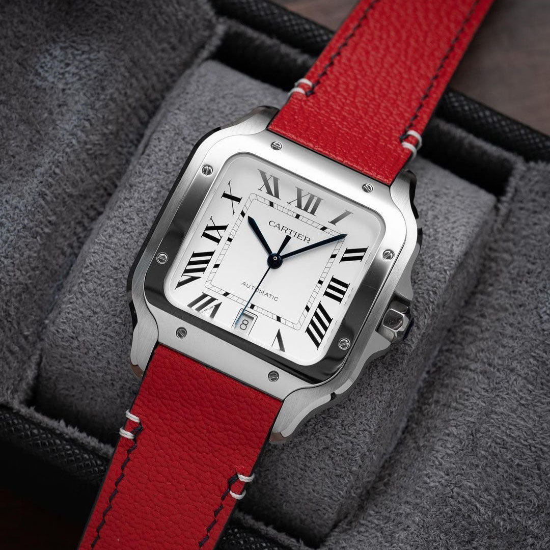 Cartier New Santos Quick Release Straps - Chevre Red – Liger Straps