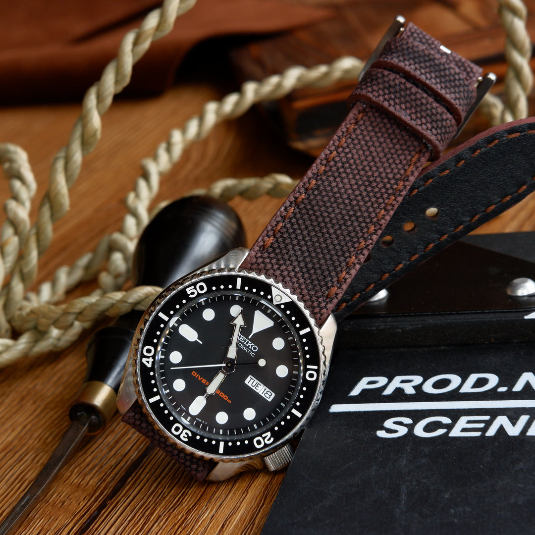 Seiko Prospex, Sports, Diver Straps Canvas Black Brown – Liger