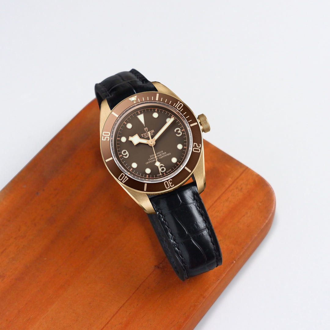 Tudor Blackbay Bronze 43mm Straps - Croco Black – Liger Straps
