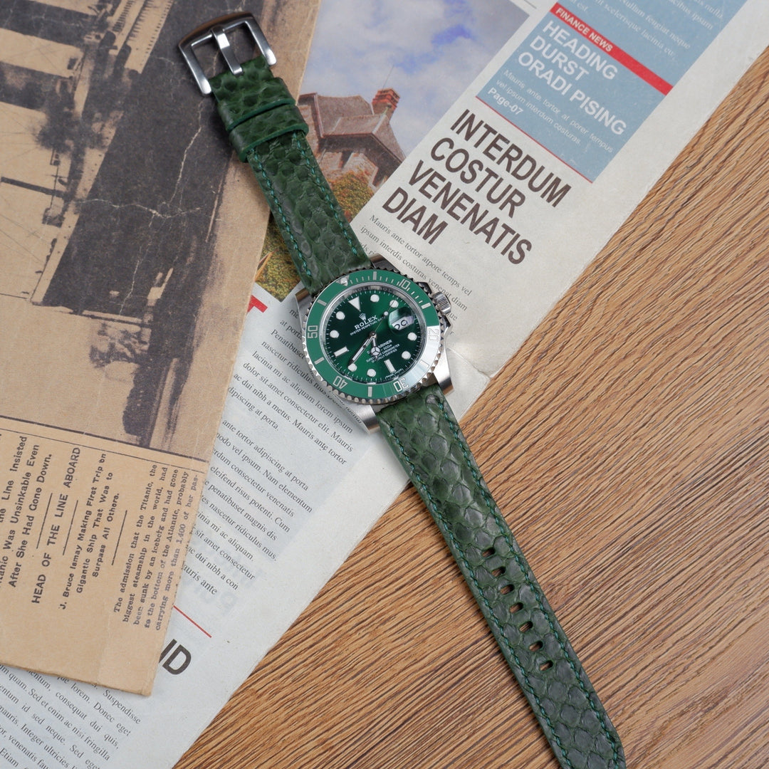 Rolex Submariner Green Hulk Straps - Python Dark Green