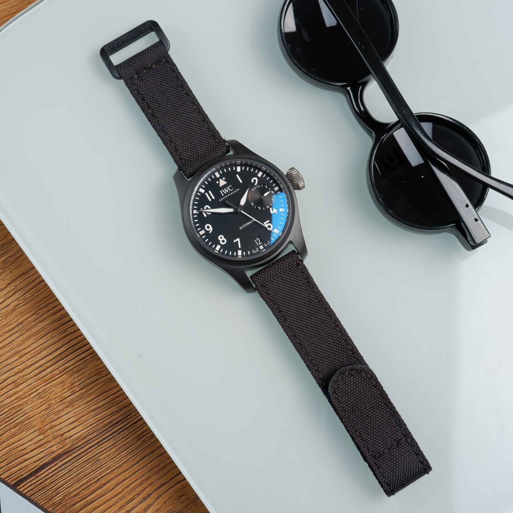 IWC Pilot Straps Velcro Canvas Black – Liger Straps